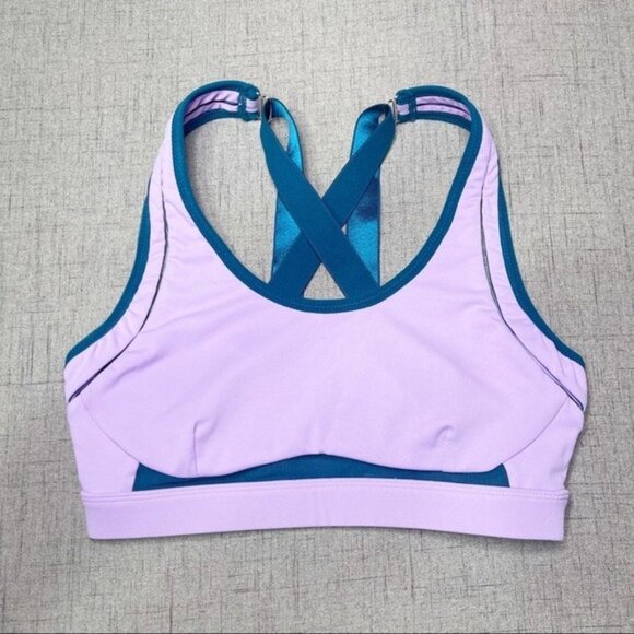 Fabletics Belle High Impact Sports Bra Purple & Teal Green Size Small - Picture 3 of 8